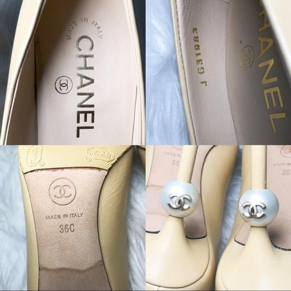 ❤️SOLD❤️CHANEL Goatskin Pearl Pumps 36C beige - Picture 7 of 8